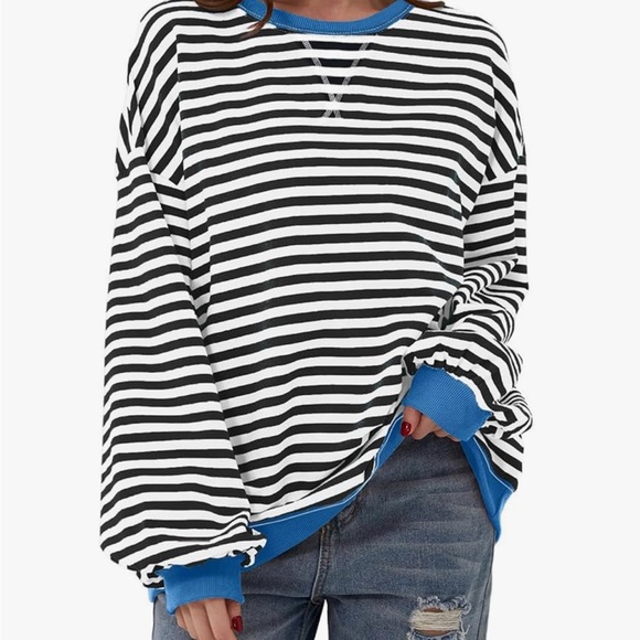 AlvaQ Woman’s Oversized Sweatshirt; casual crewneck; color block size XL - Picture 1 of 7